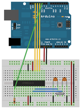 Atmega8'e Arduino Uno Kullanarak Arduino NG Bootloaderı Yükleme