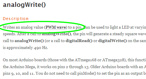 analogWrite()